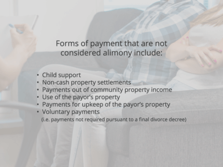 forms of payment not considered alimony