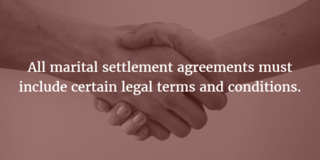 marital settlement agreement conditions